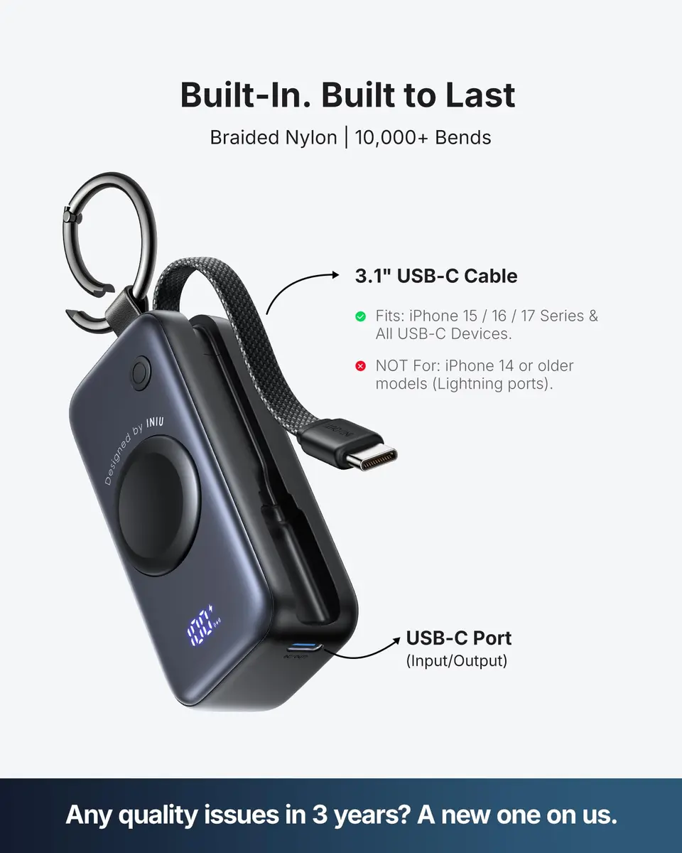 INIU SnapGo Portable Charger 5000mAh | Compact Power Bank for Apple Watch & iPhone - view 7