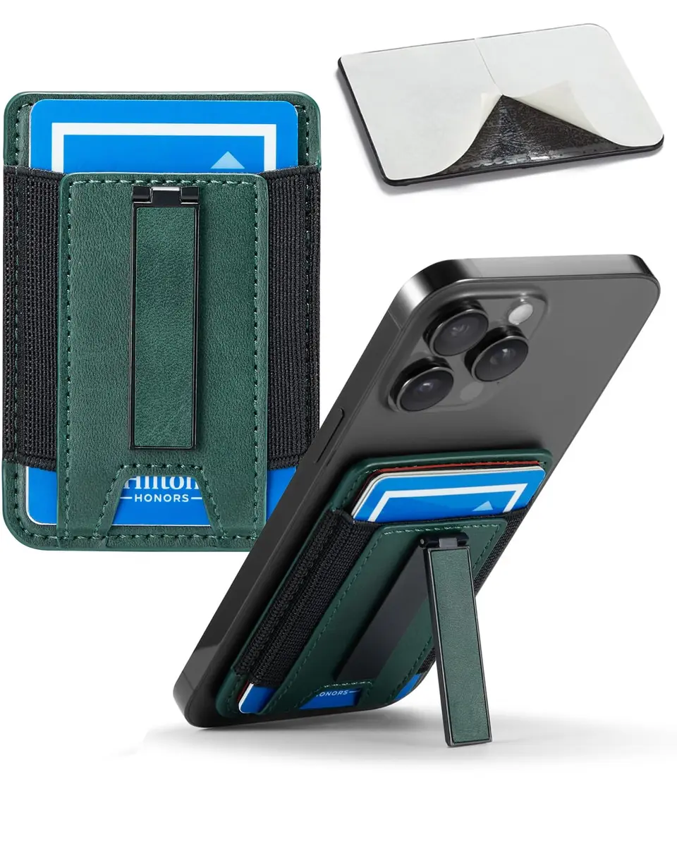 BIAJIYA Phone Card Holder Wallet with Stand | Holds 6 Cards, Durable Leather, Easy Stick-On Fit - view 3