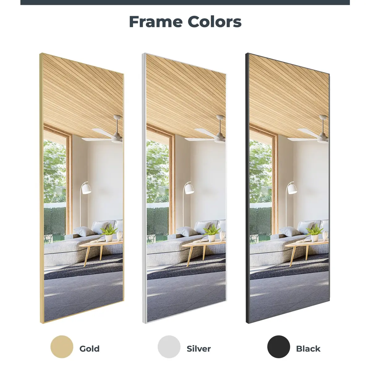Fab Glass and Mirror Full Length Gym Mirror 36" x 72" Gold | Shatterproof, Unbreakable, Lightweight - view 7