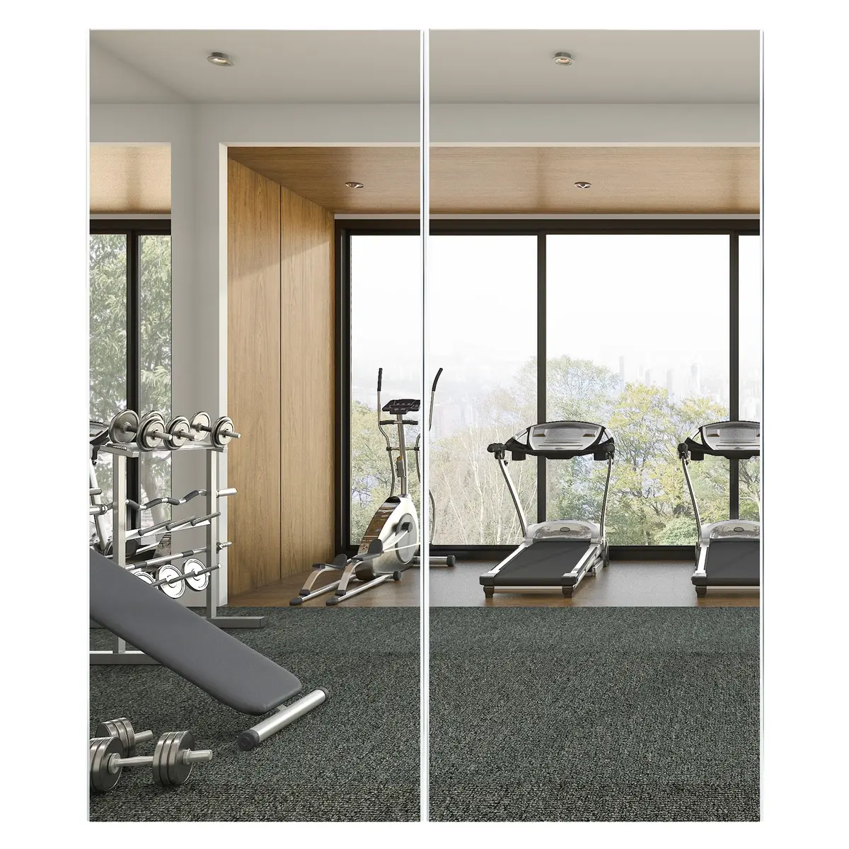 Fab Glass and Mirror Full Length Gym Mirror 36" x 72" Gold | Shatterproof, Unbreakable, Lightweight - view 9