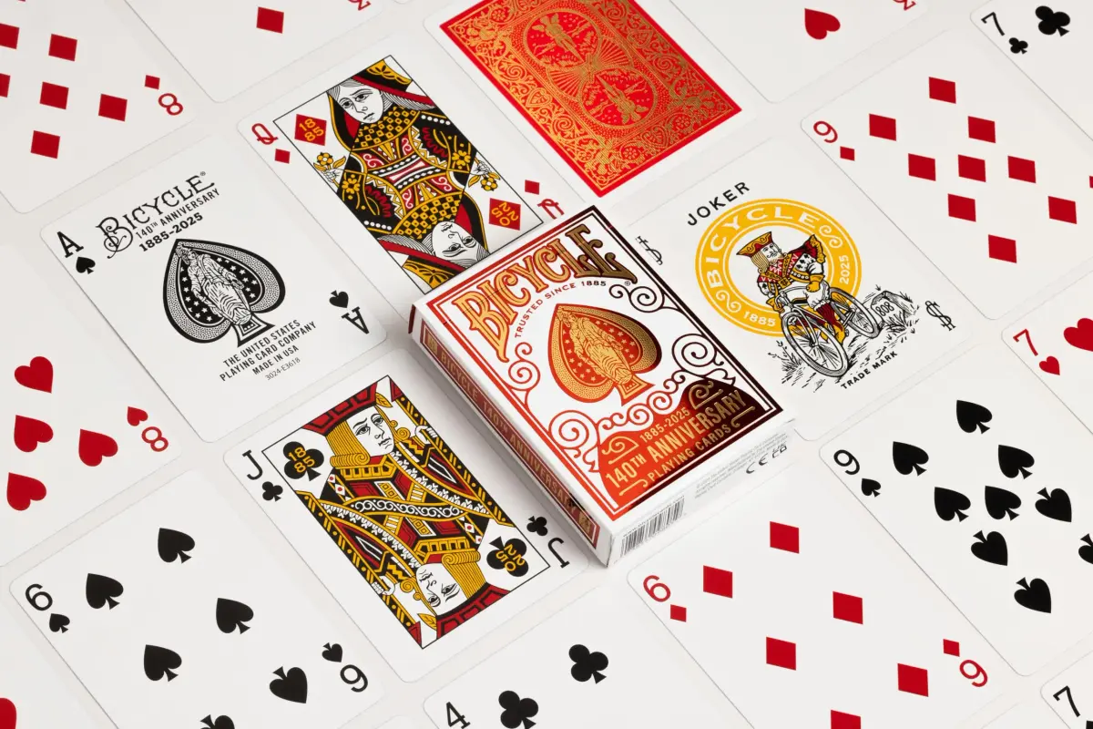 Bicycle 140th Anniversary Playing Cards Special Edition 1885 Design | Premium Collectible Deck with Gold Metalluxe Foil - view 2