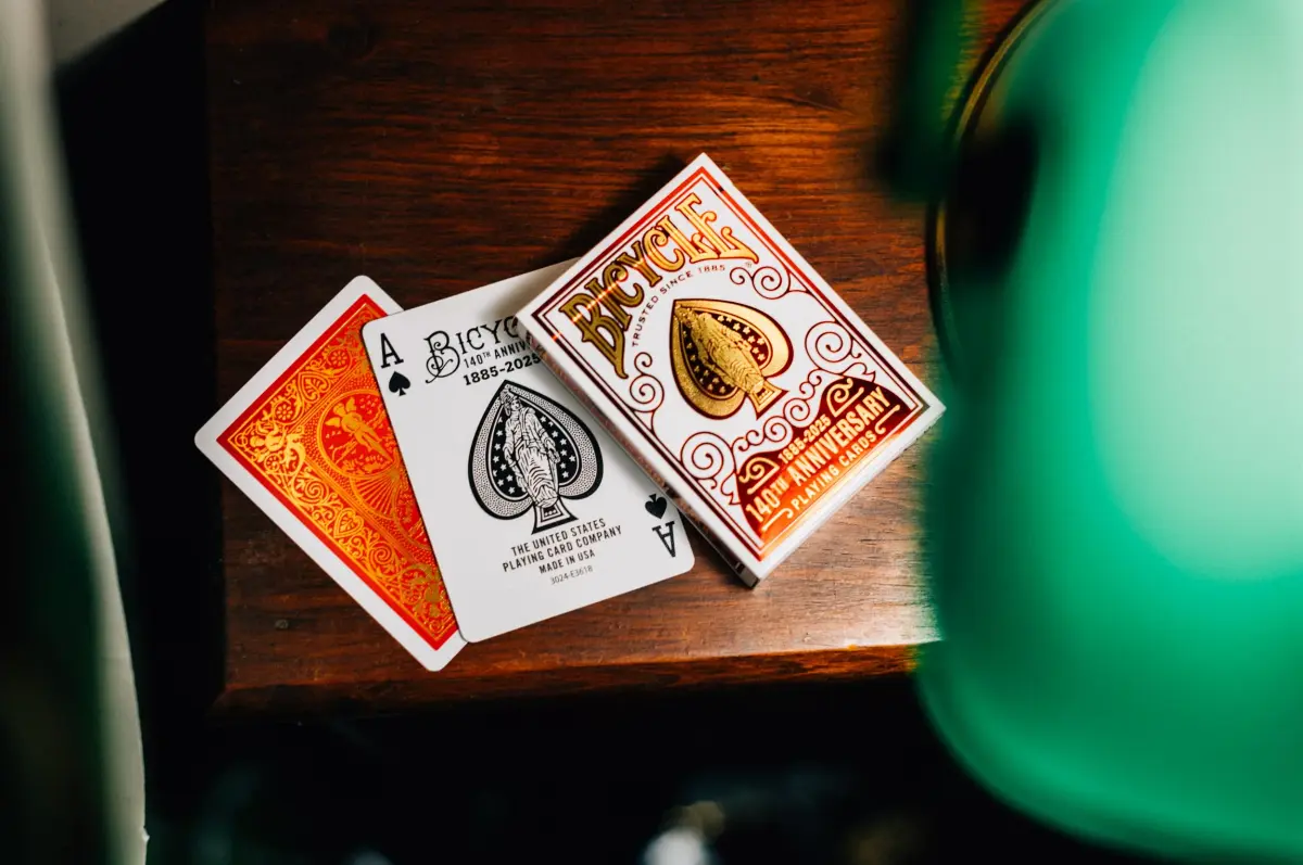 Bicycle 140th Anniversary Playing Cards Special Edition 1885 Design | Premium Collectible Deck with Gold Metalluxe Foil - view 4