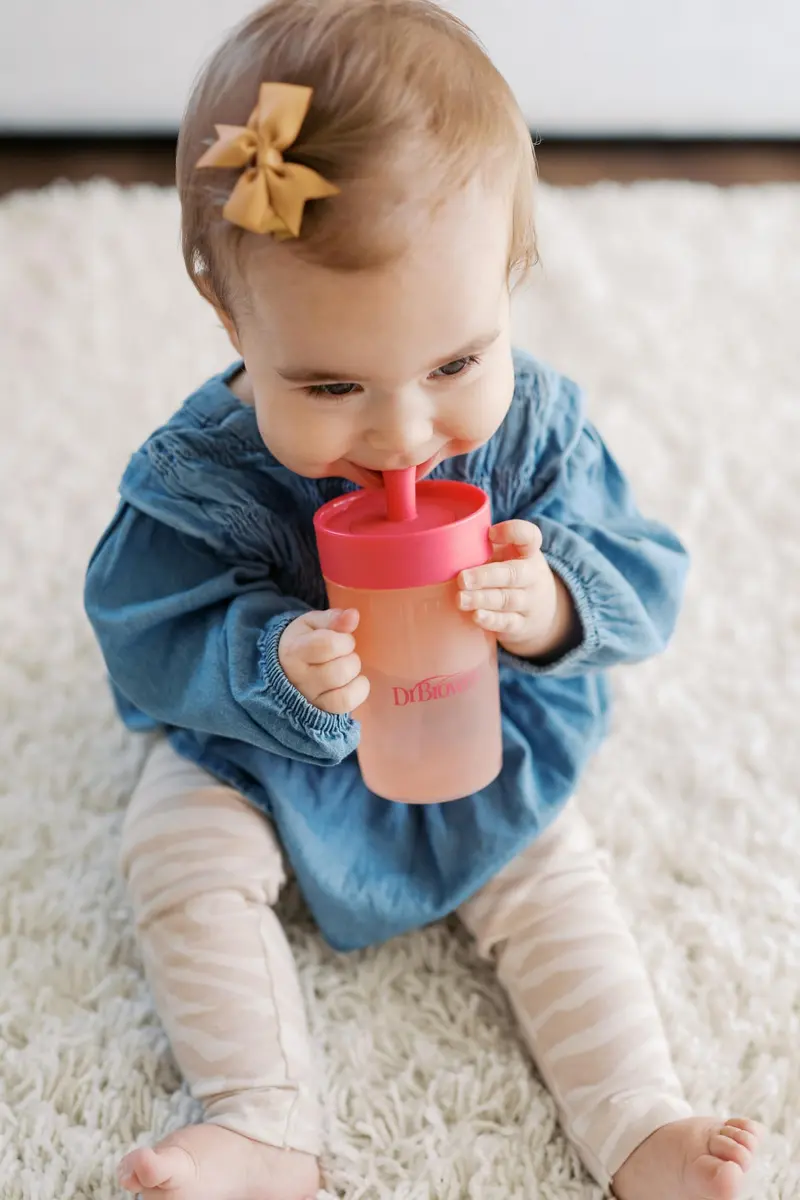Dr. Brown's Milestones Straw to 360 Cup Set, Pink Coral | Toddler Training & Leak-Proof Design - view 3