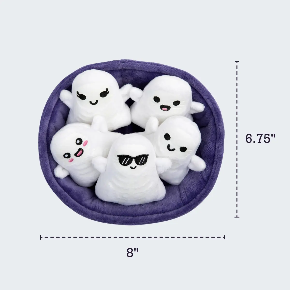 WHAT DO YOU MEME? Emotional Support Ghosts Plush Toy Set with Basket | 5 Mini Figures - view 4