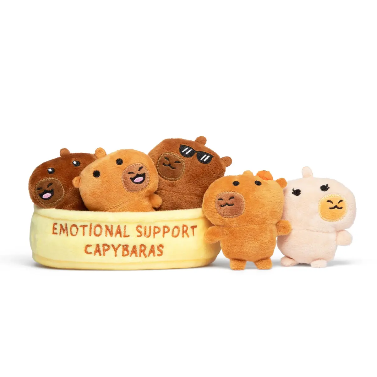 WHAT DO YOU MEME? Emotional Support Capybaras Plush Set 109g (3.8oz) | Cute Desk Accessories for All Ages - main product image