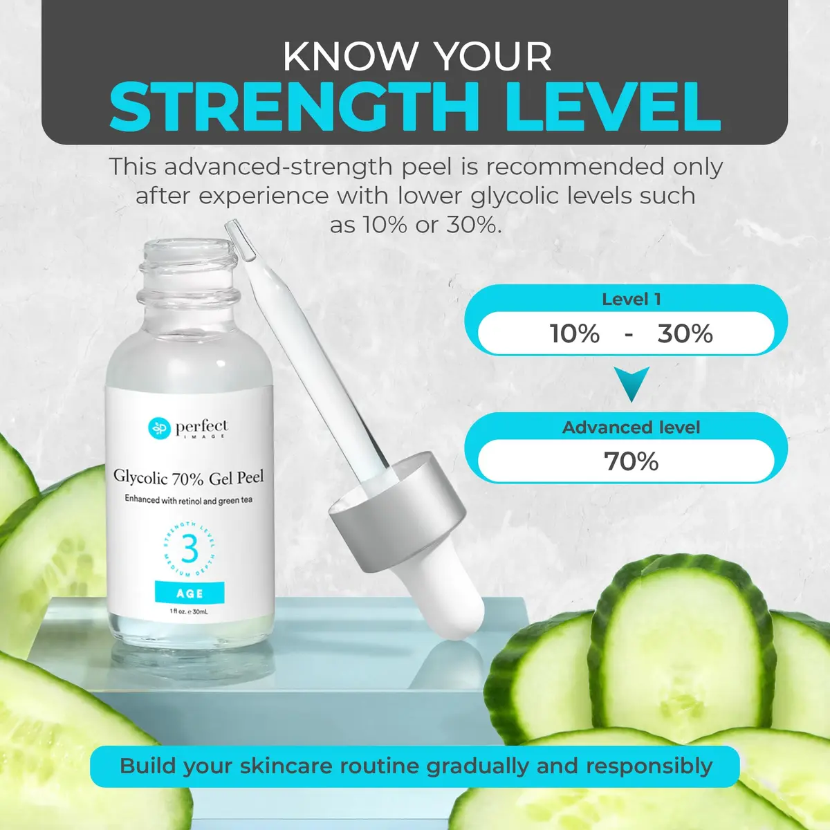 Perfect Image Glycolic Gel Peel 70% Strength for Experienced Users, 1 Fl Oz | High-Concentration Face Exfoliant - view 3