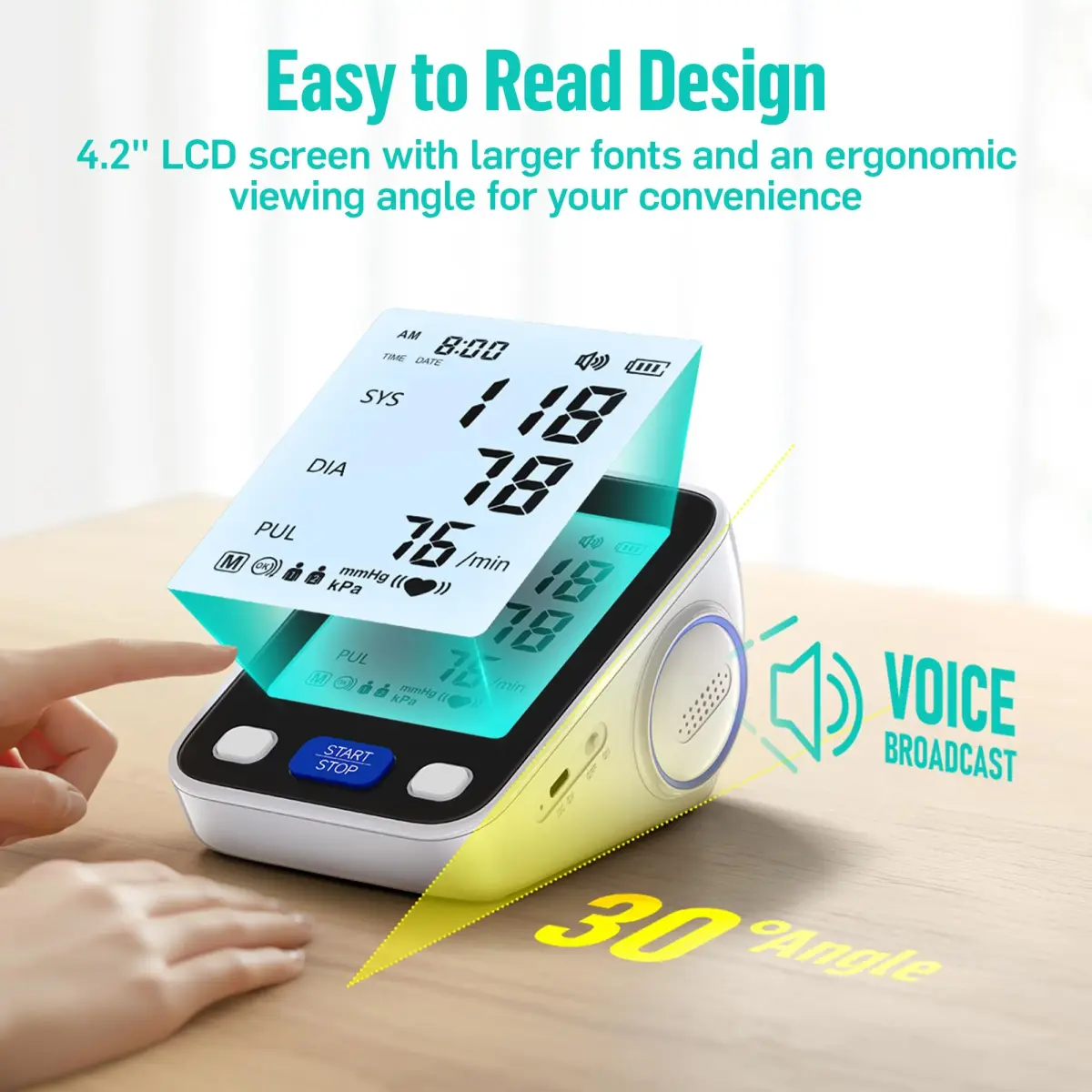 runstar Automatic Arm Blood Pressure Monitor with Wide Cuff (21.8cm - 41.9cm) | High Precision & Reliable Readings - view 5