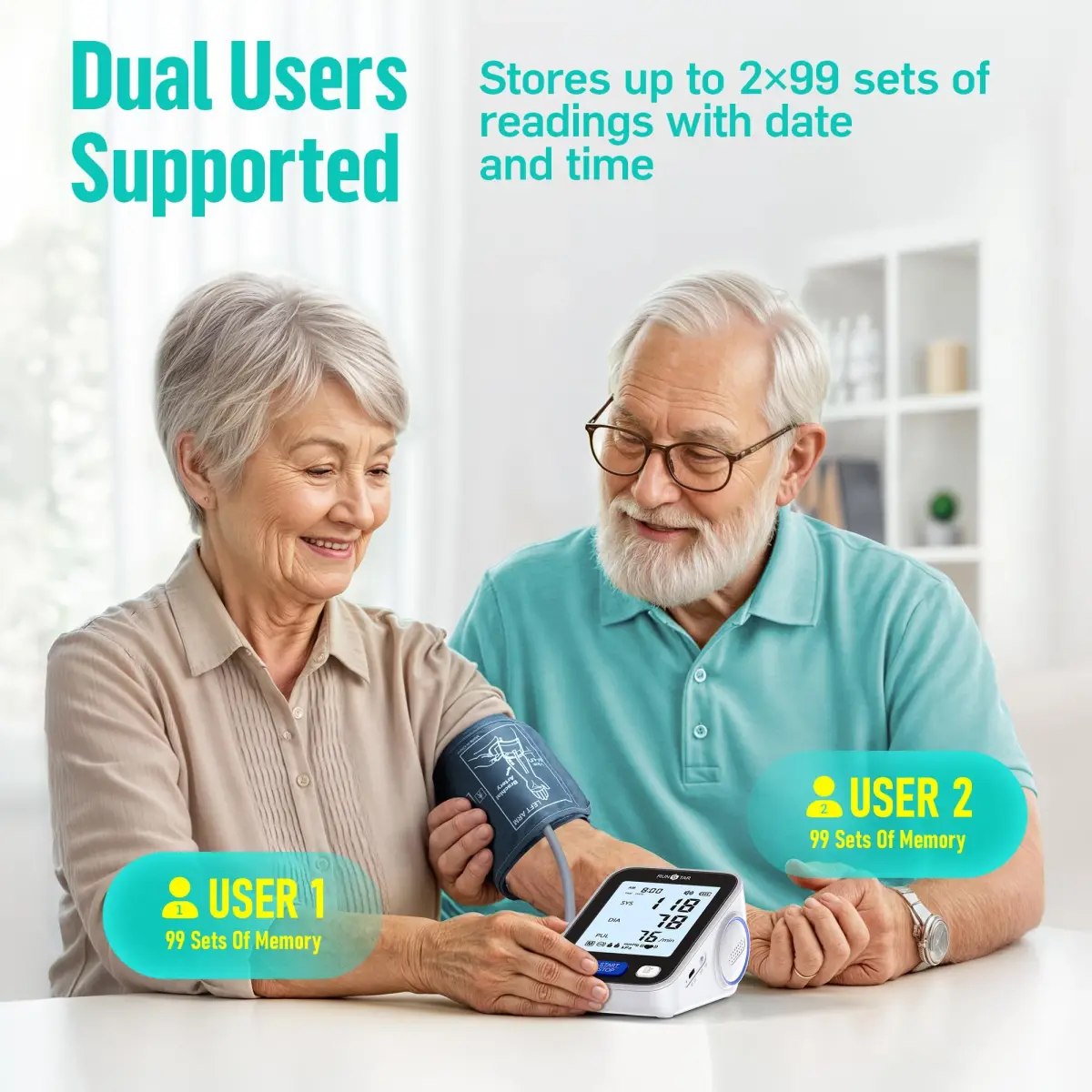 runstar Automatic Arm Blood Pressure Monitor with Wide Cuff (21.8cm - 41.9cm) | High Precision & Reliable Readings - view 7
