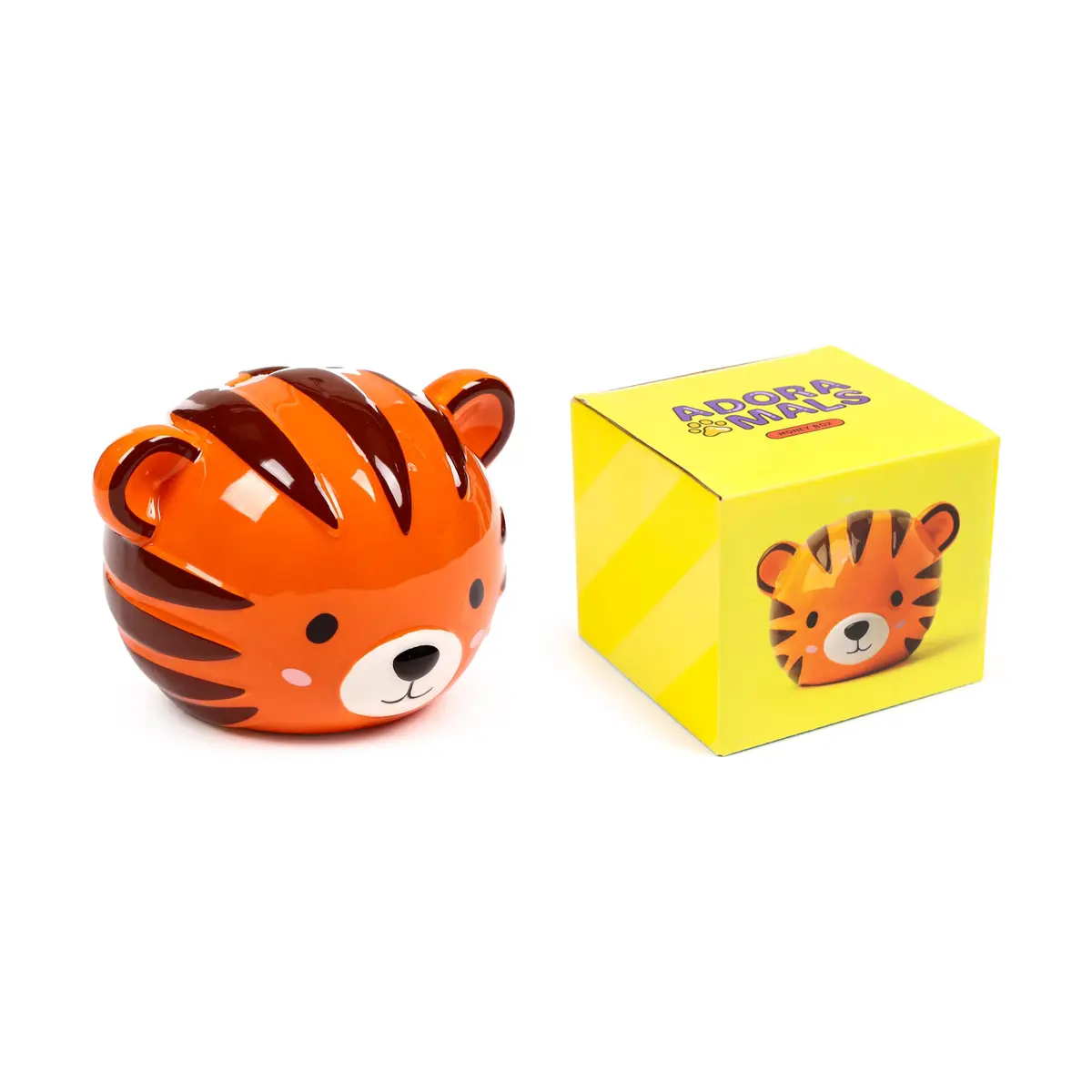Puckator Kids Ceramic Money Box - Alfie The Tiger Cute Animals Hinged Money Box | Eye-Catching Animal Design for Kids - view 2
