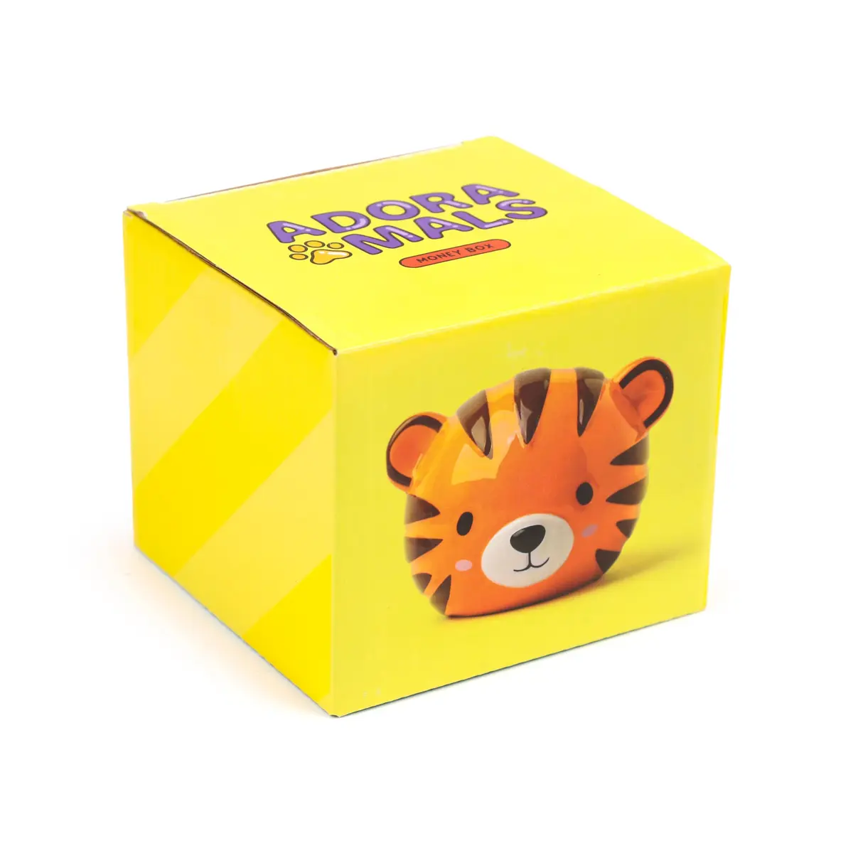 Puckator Kids Ceramic Money Box - Alfie The Tiger Cute Animals Hinged Money Box | Eye-Catching Animal Design for Kids - view 3