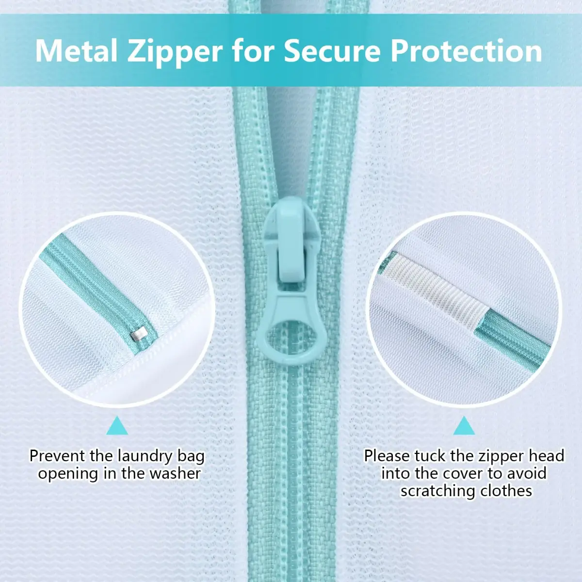 OTraki Large Mesh Laundry Bag 60 x 80 cm (24 x 32 inch) | Zippered Delicates Bag for Washing Machine, Sweaters, Bed Sheets, Toys - view 4