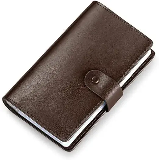 JERLA RFID Credit Card Holder Book, Leather Brown, 96 Card Slots for Business Cards & Credit Cards - main product image