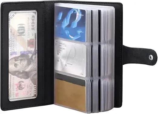 JERLA RFID Credit Card Holder Book, Leather Brown, 96 Card Slots for Business Cards & Credit Cards - view 7