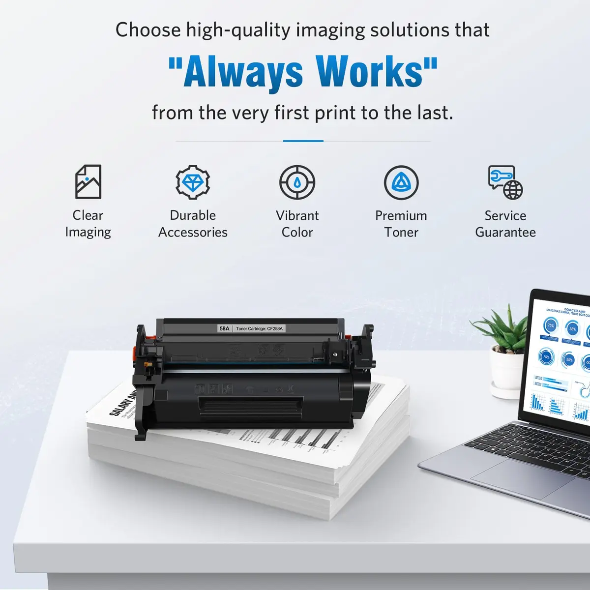ALLWORK 58A Toner Cartridge Black Compatible for HP 58A CF258A 58X M428fdw | High Page Yield, 4-Pack - view 6
