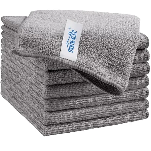 HOMEXCEL Grey Microfiber Cleaning Cloths (150 Pack, 11.5"x11.5") | Streak-Free Shine for All Surfaces - main product image