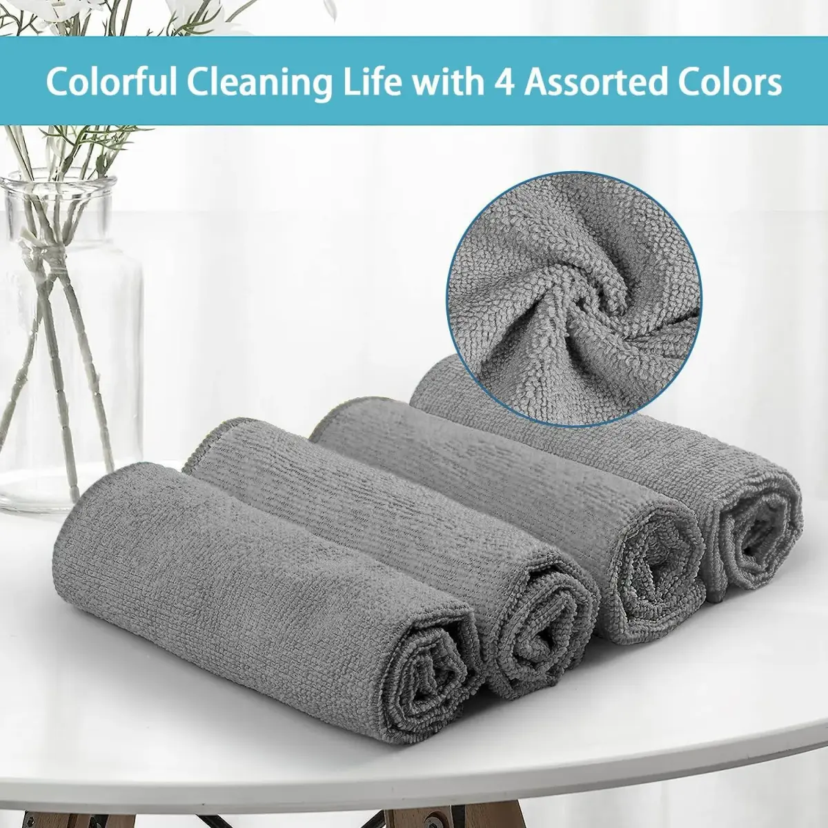 HOMEXCEL Microfiber Cleaning Cloths 150 Pack, 29cm x 29cm (11.5 x 11.5 inch) | Lint-Free & Scratch-Free for Home, Kitchen, Cars - view 2