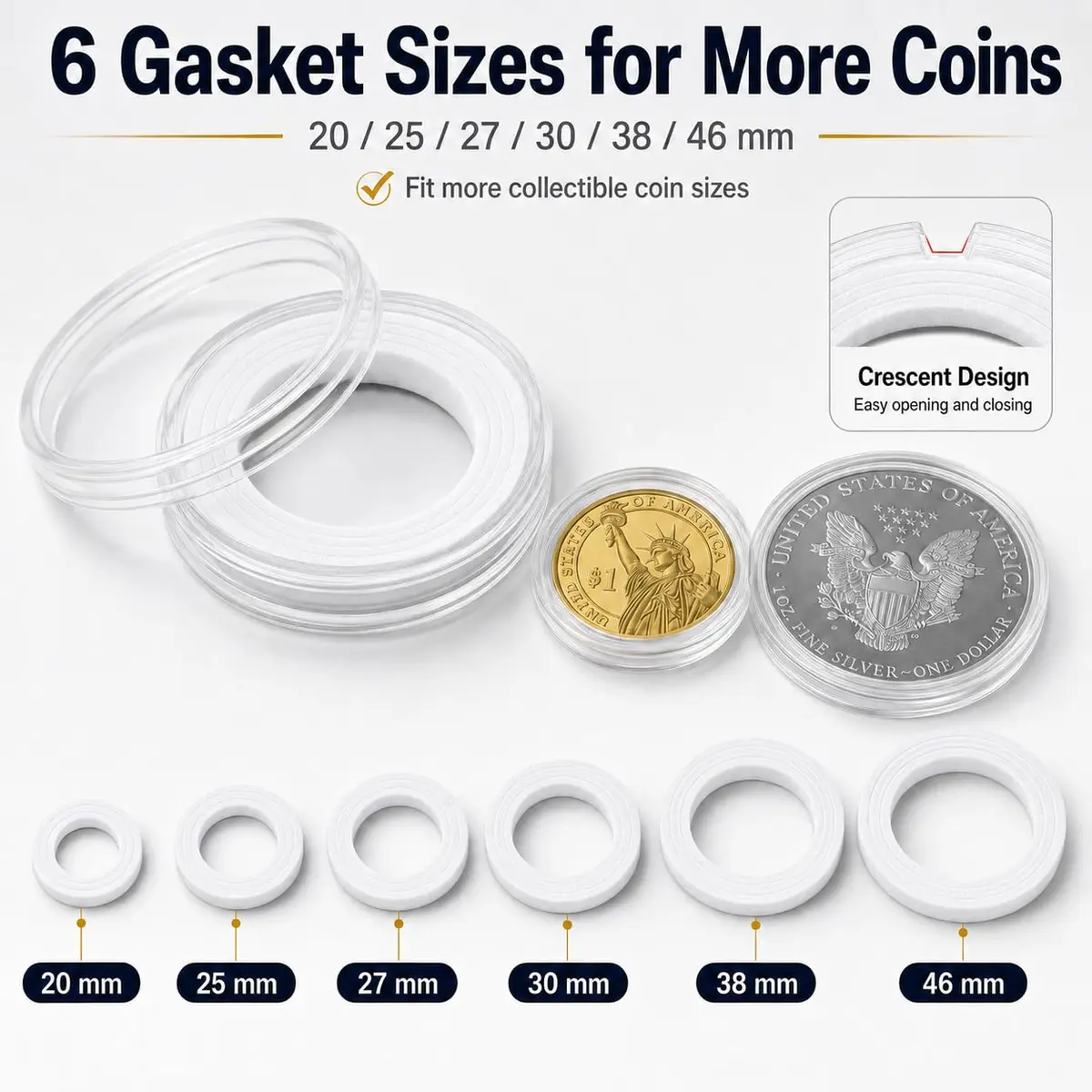 FULLCASE Coin Collector Case with 141 Capsules and 220 Currency Sleeves | Organized Coin & Currency Storage - view 5