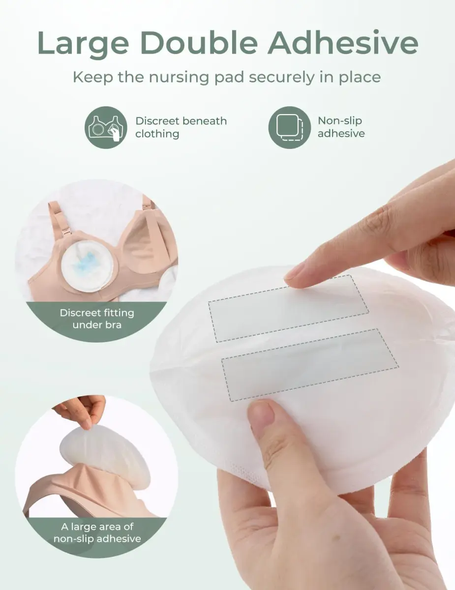 Momcozy Bamboo Disposable Nursing Pads 120 Count (Pack of 1) | Ultra-Absorbent Blue Core for Leakproof Protection - view 6