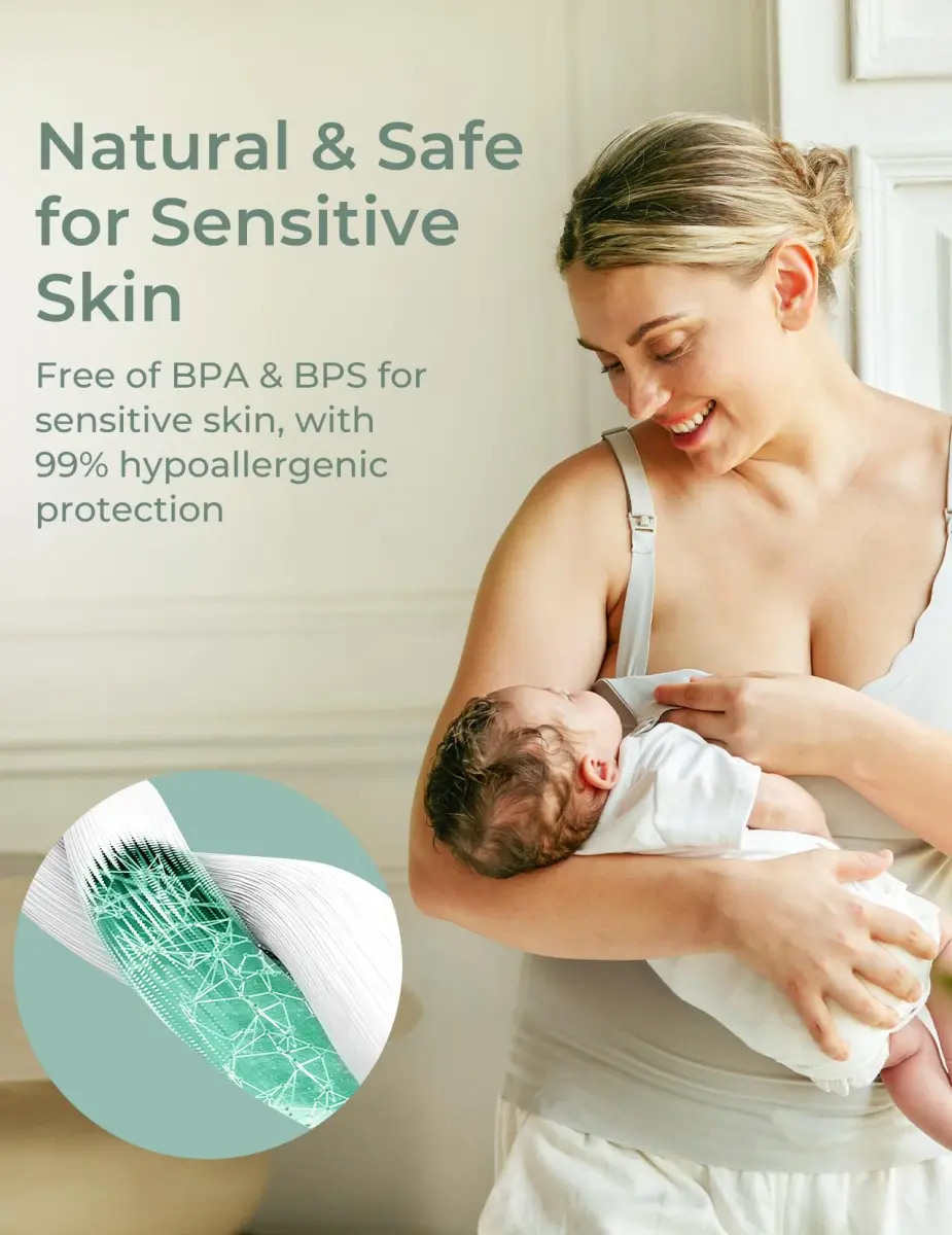 Momcozy Bamboo Disposable Nursing Pads 120 Count (Pack of 1) | Ultra-Absorbent Blue Core for Leakproof Protection - view 4