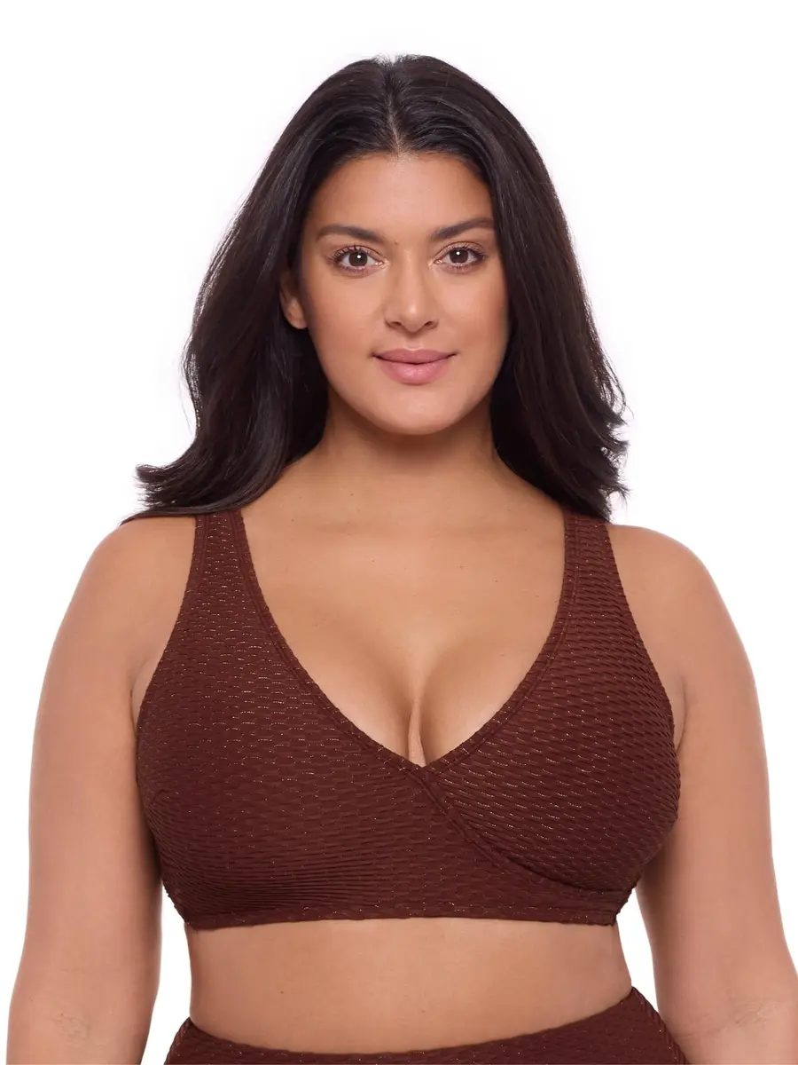 S3 Swim Women's Sculpting Wrap Bikini Top, Sangria | Supportive, Smoothing & Supportive Fit - main product image
