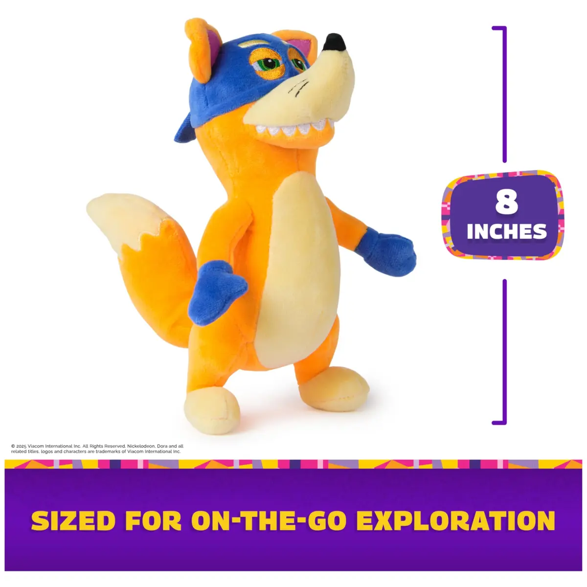 Official Dora Swiper Plush Toy, 8-Inch Stuffed Animal for Ages 3+ | Soft Velvety Fur with Embroidered Details - view 5