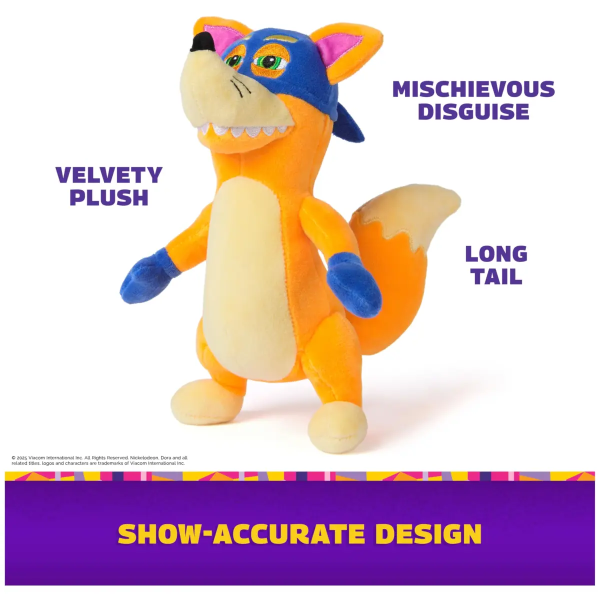 Official Dora Swiper Plush Toy, 8-Inch Stuffed Animal for Ages 3+ | Soft Velvety Fur with Embroidered Details - view 4
