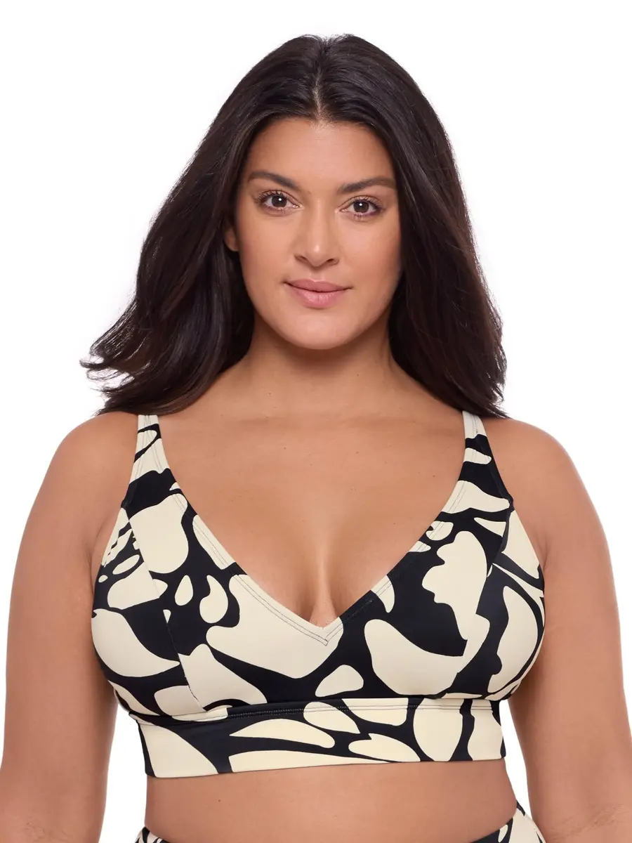 S3 Swim Supportive V-Neck Bikini Top Bahia Floral S | Deep V, Adjustable Straps, Nylon & Spandex - main product image