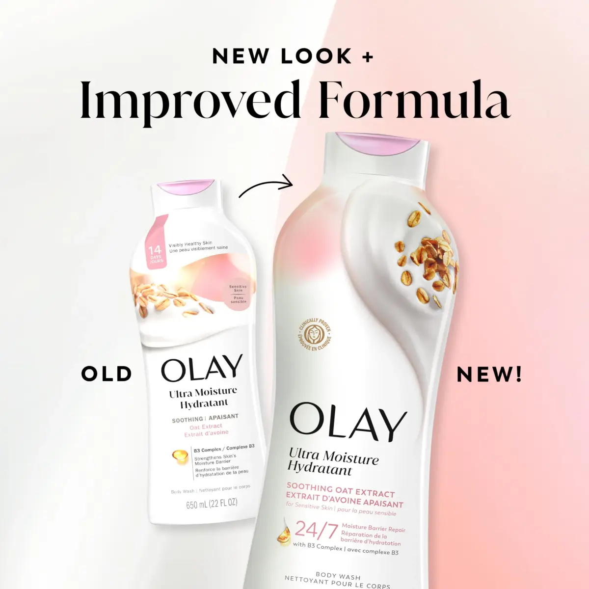 Olay Ultra Moisture Soothing Body Wash with Oat Extract 650ml (22 fl oz) | 24hr Moisturizing for Sensitive Skin - view 8