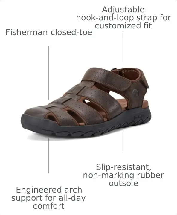 Dunham Norwood Casual Sandal Dark Brown Leather 8 X-Wide | Comfort & Support for Active Men - view 2