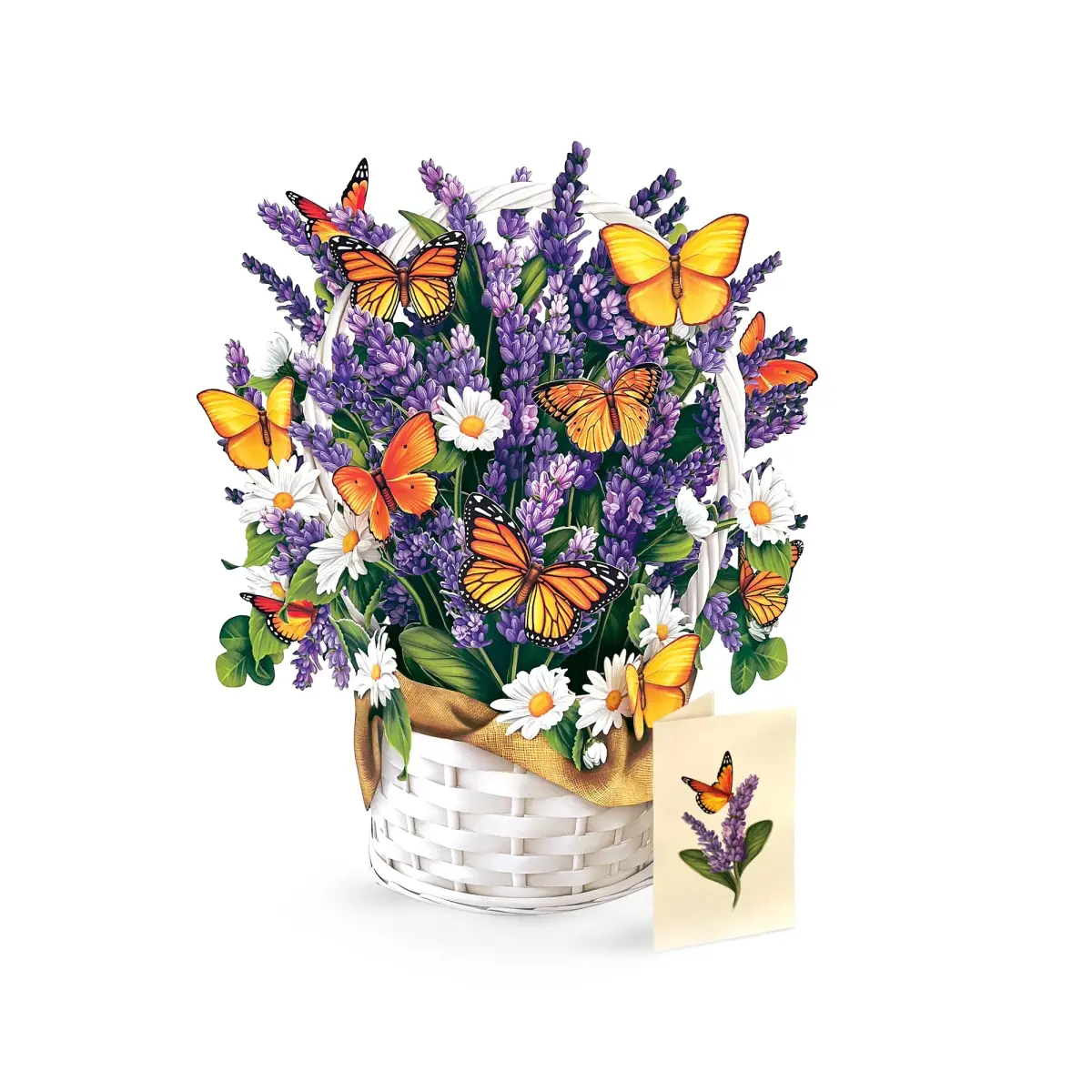 Freshcut Paper Lavender & Butterflies Pop Up Card 12 Inch Forever Flower Bouquet | Biodegradable & Reusable - main product image