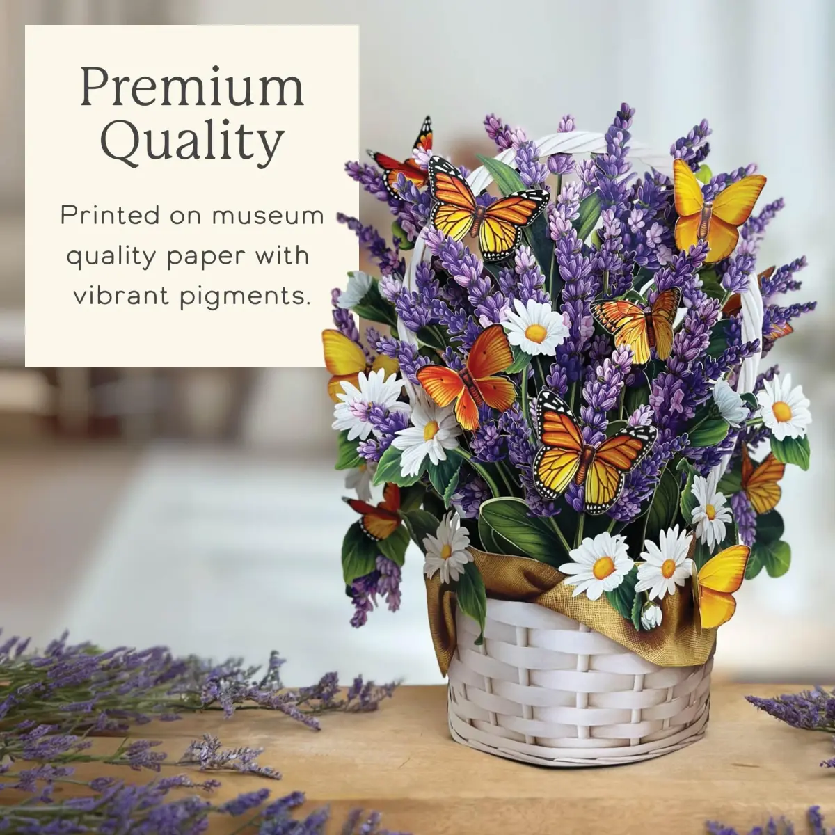 Freshcut Paper Lavender & Butterflies Pop Up Card 12 Inch Forever Flower Bouquet | Biodegradable & Reusable - view 5