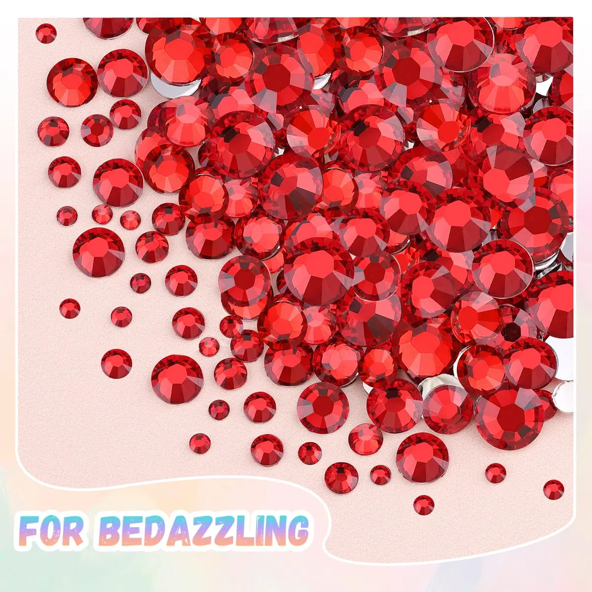 BELLEBOOST Resin Red Rhinestones 32000pcs | Flatback Gems for Nail Art & Crafts, 2-6mm, Bedazzling Crystal, DIY Jewelry & Decor - view 7