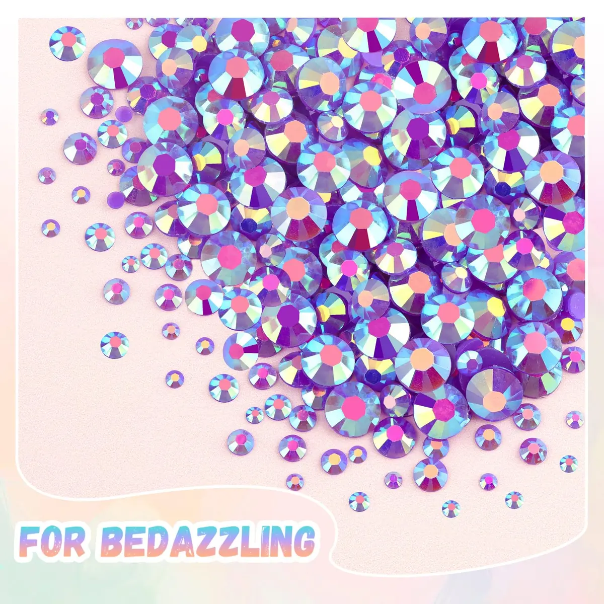 BELLEBOOST Resin Rhinestones 25000pcs Dark Purple AB | Flatback Gems for Nail Art & Crafts - view 7