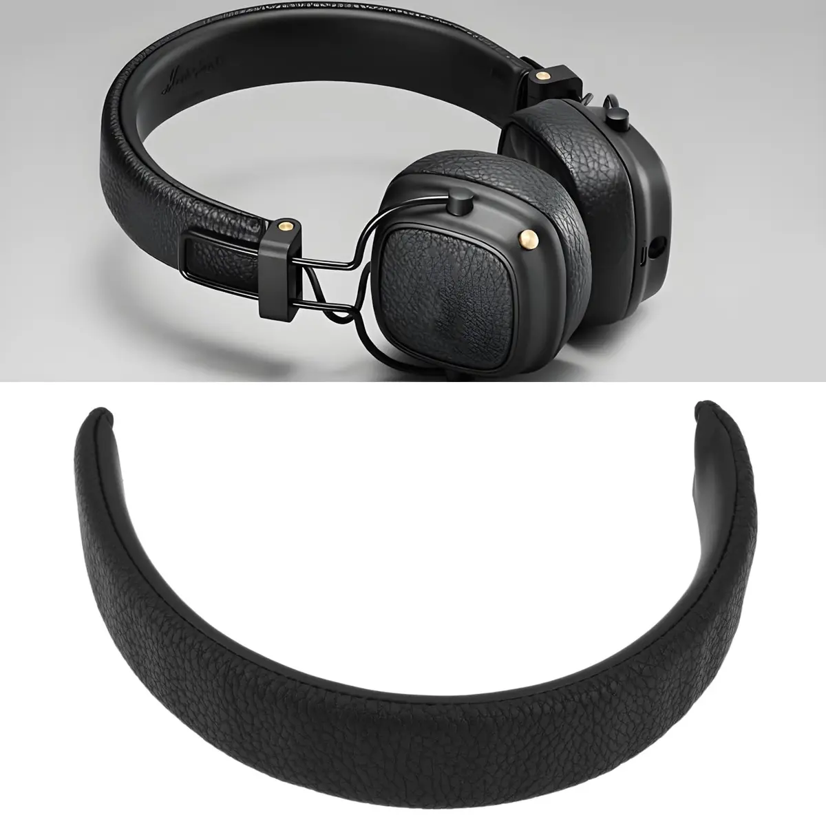 Briny River Headphone Earpad Replacement Protein Leather Compatible with Marshall Major 2 & 3, Black | 29cm Long - view 3