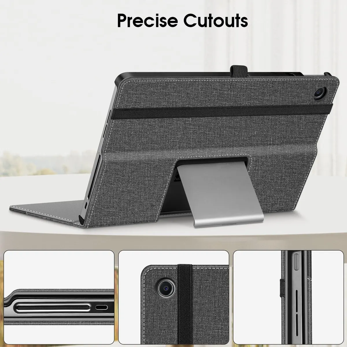Fintie Case for Lenovo Tab Plus (TB351FU) 11.5 inch 2024 Tablet, Grey | Folio Viewing Stand with Document Slots - view 3