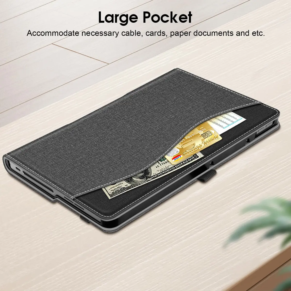 Fintie Case for Lenovo Tab Plus (TB351FU) 11.5 inch 2024 Tablet, Grey | Folio Viewing Stand with Document Slots - view 4