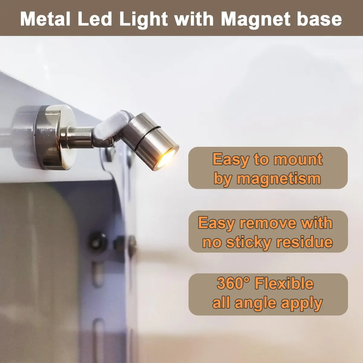 SUZEYAR Miniature LED Light, Tiny Spot Lights with Magnet Base, Battery Operated, Wireless for Artwork & DIY (Warm White) - view 6