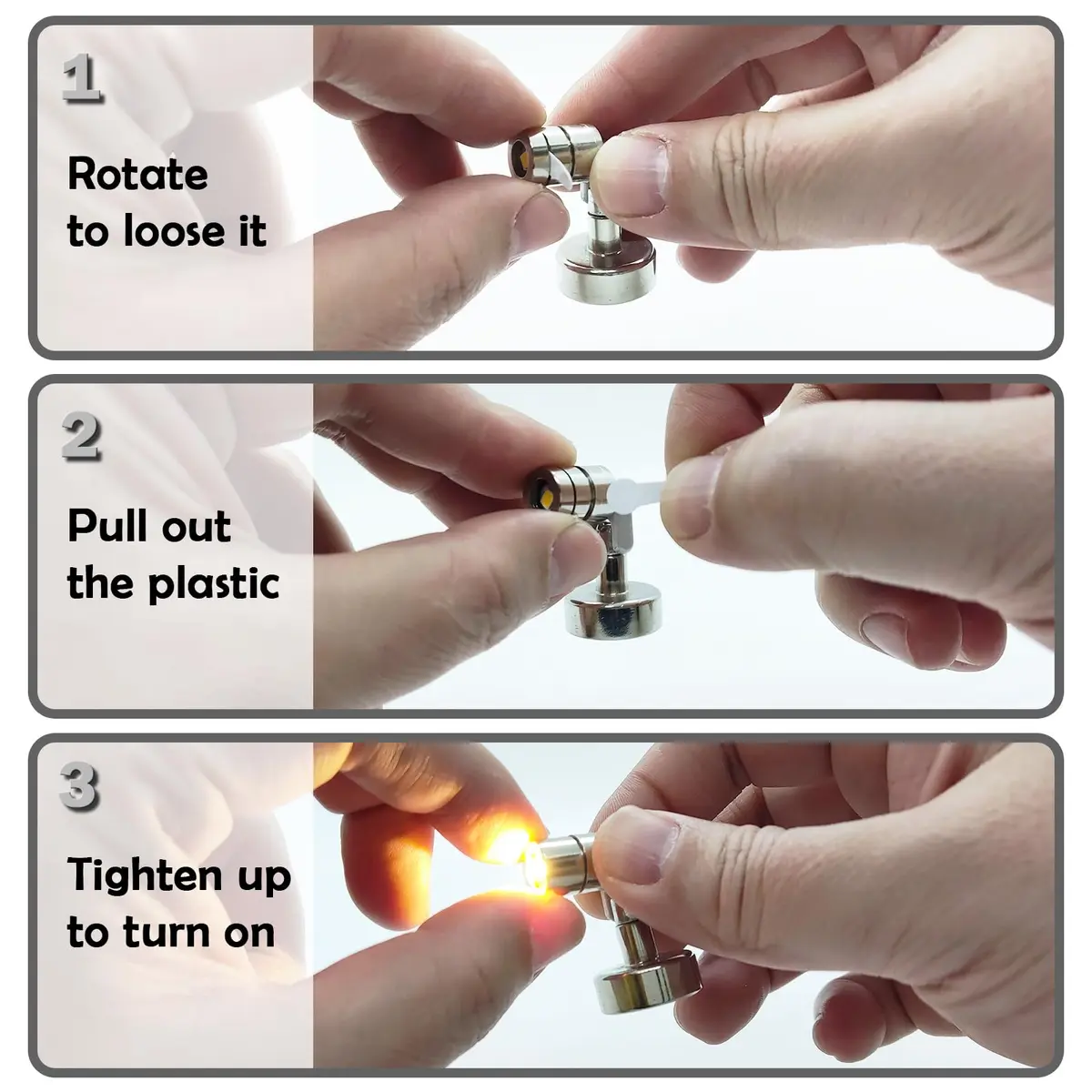 SUZEYAR Miniature LED Light, Tiny Spot Lights with Magnet Base, Battery Operated, Wireless for Artwork & DIY (Warm White) - view 3