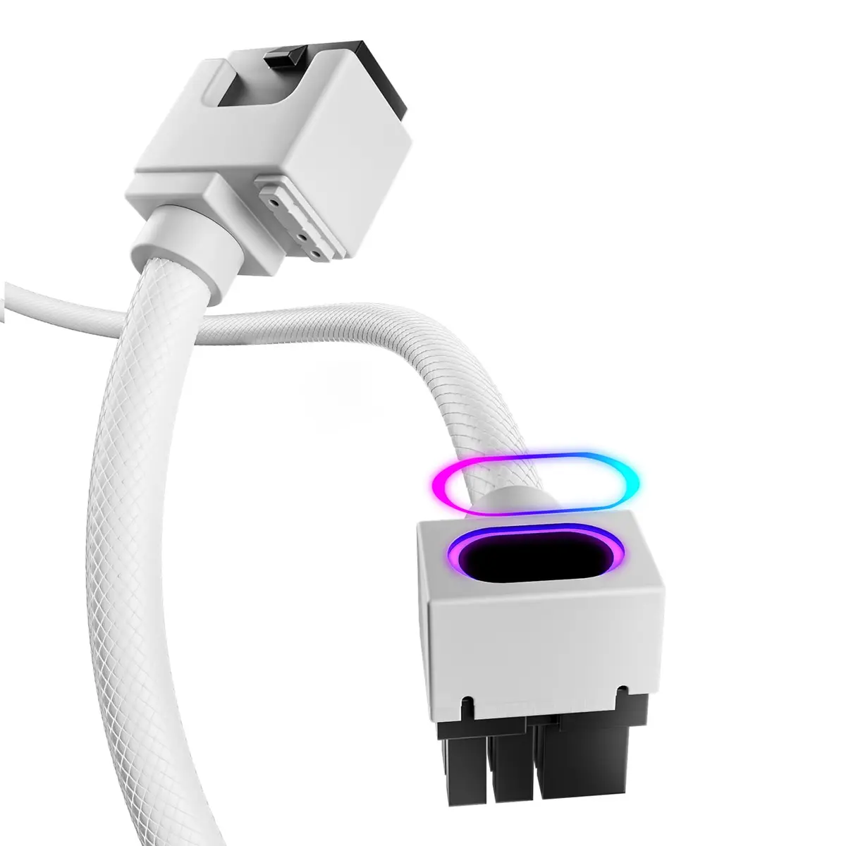AsiaHorse Hydrus ARGB GPU PSU Extension Cable 30cm (11.81 in) White | Integrated Minimalist Design - main product image