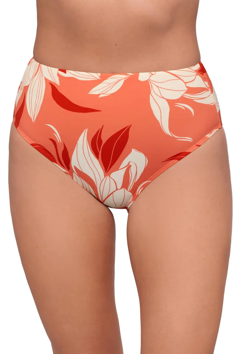 S3 Swim Women's Smoothing Classic High Waist Bikini Bottom Water Lilies Watermelon Large - main product image