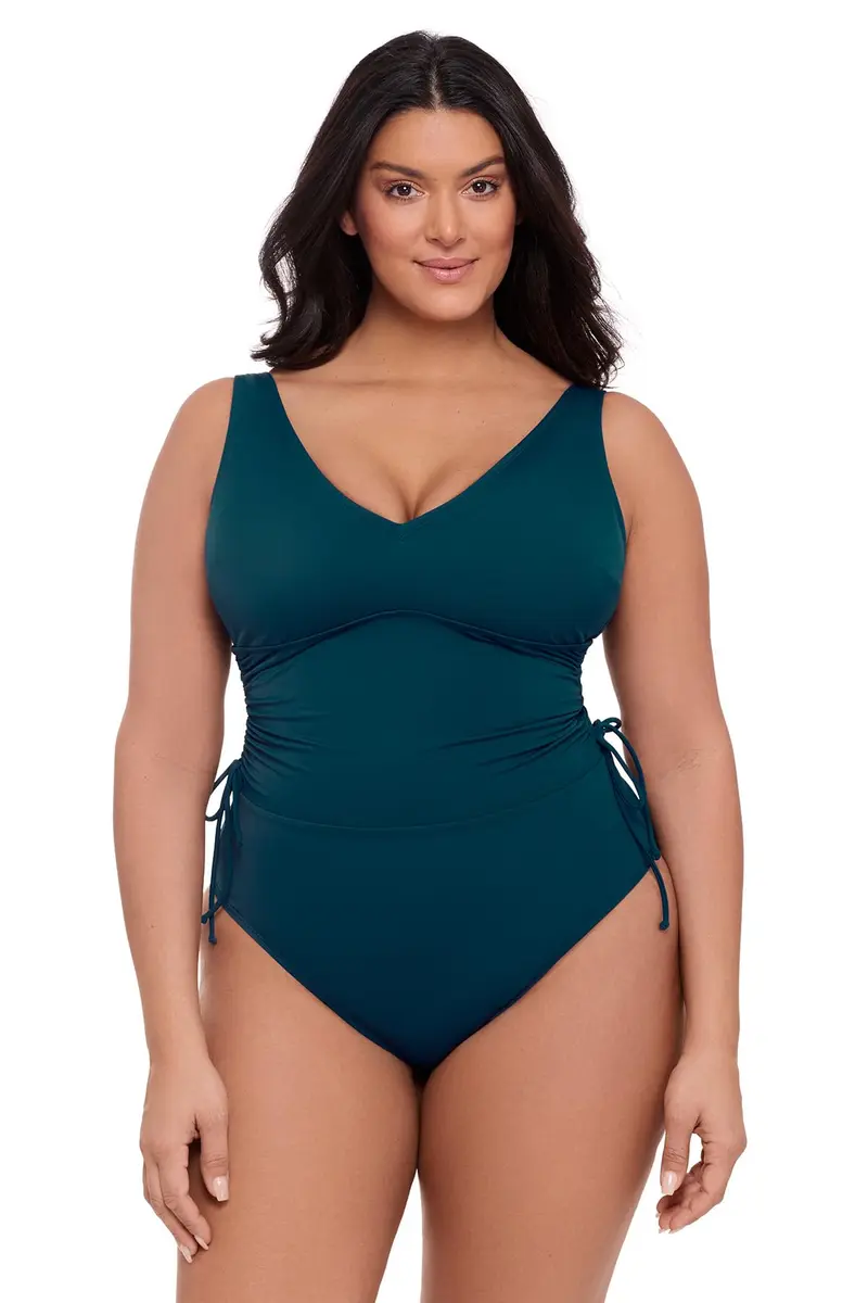 S3 Swim Women's Standard Cinch One Piece Swimsuit, Dusk Blue | Tummy Control & Support (70-120 chars) - main product image
