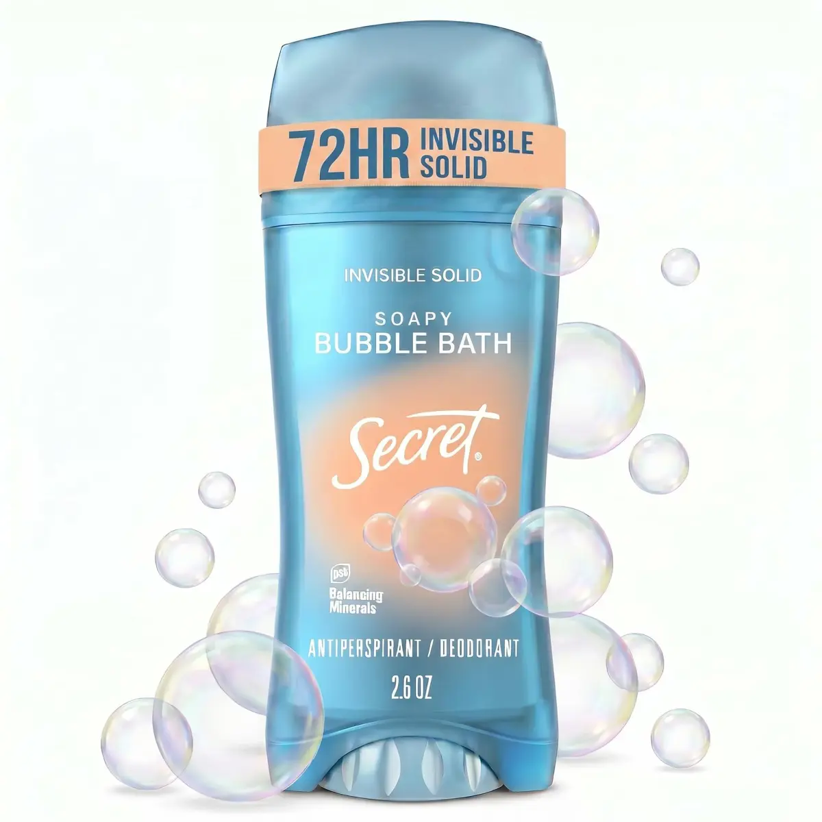 Secret Fresh Antiperspirant Deodorant for Women, Soapy Bubble Bath Scent, 72hr Protection, 77g (2.6 oz) - main product image