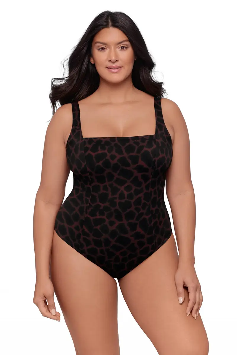 S3 Swim Women's Sculpting Square Neck Lace Back One Piece Swimsuit | Supportive Fit & Flattering Design - main product image