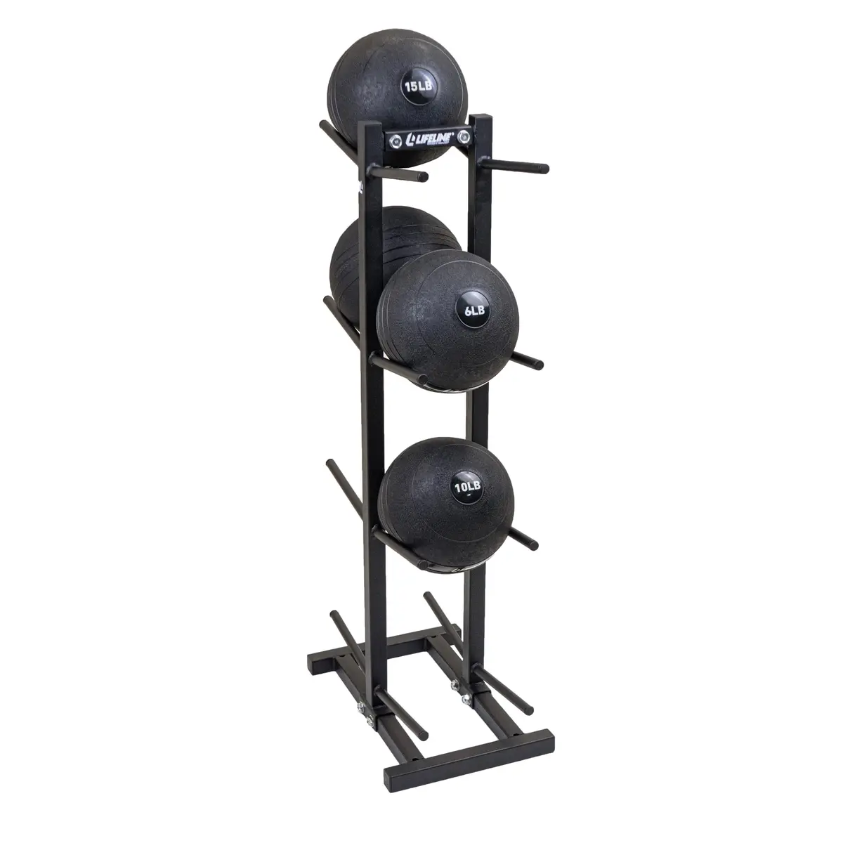 Lifeline Fitness Slam Ball Rack | Space-Saving Vertical Storage for 8 Slam Balls, Durable Alloy Steel, Black Finish - view 2