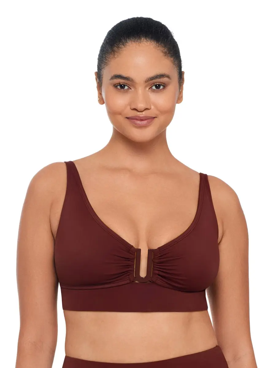 S3 Swim Supportive Banded U-Wire Midkini Top, Sangria | Comfortable, Supportive & Secure Fit - main product image