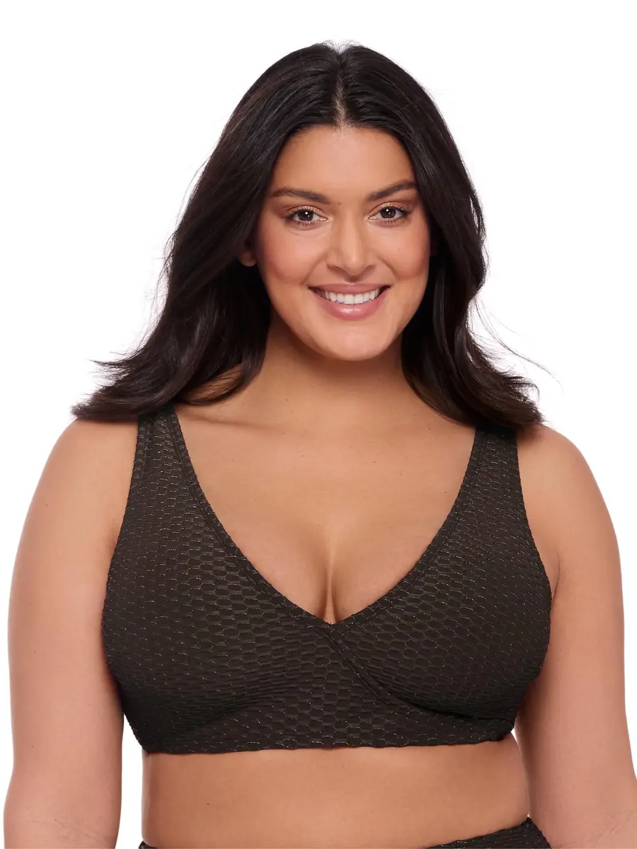 S3 Swim Women's Wrap Bikini Top | Onyx Black Support & Style (70-120 chars) - main product image