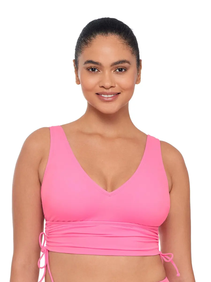 S3 Swim Supportive Cinch Shirred Tie Side Bikini Top with Adjustable Length | Supportive, Adjustable & Shirred - main product image