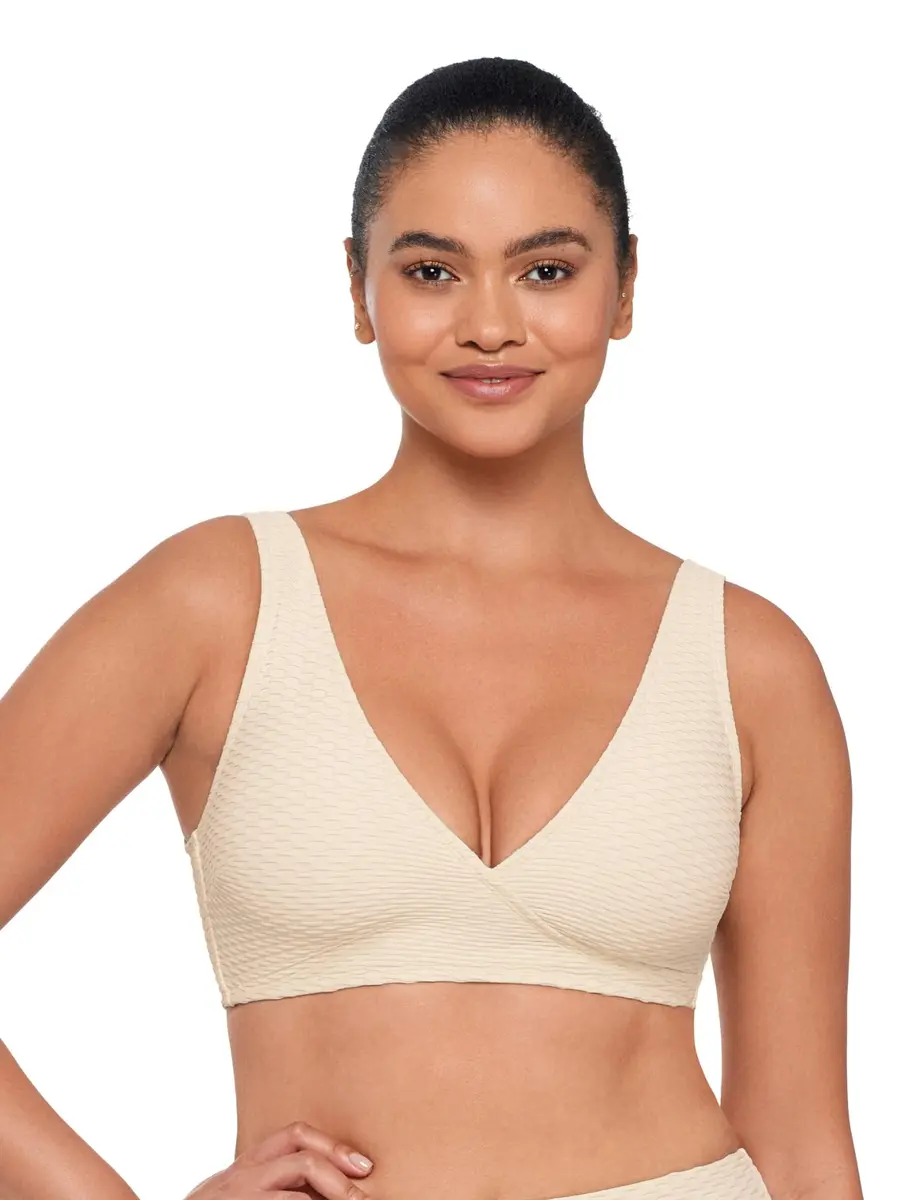 S3 Swim Women's Wrap Bikini Top Pearl X-Large | Supportive, Smoothing & Adjustable Fit - main product image