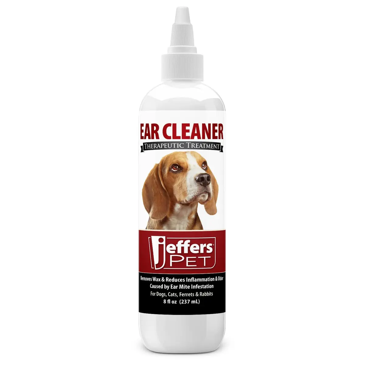 Jeffers Pet Ear Cleaning Solution for Dogs, Cats & Puppies | Aloe Vera Ear Wash for Wax & Odor Removal, Itchy Ear Comfort, Routine Ear Hygiene, Travel Friendly - main product image