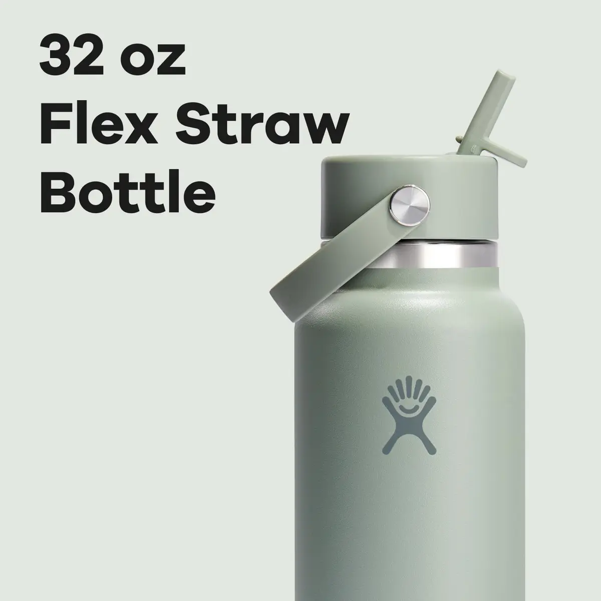 Hydro Flask Water Bottle - Insulated Stainless Steel - Wide Mouth Flex Straw Lid, Non Spill, Leakproof in 32 Oz Tonal Agave - view 3